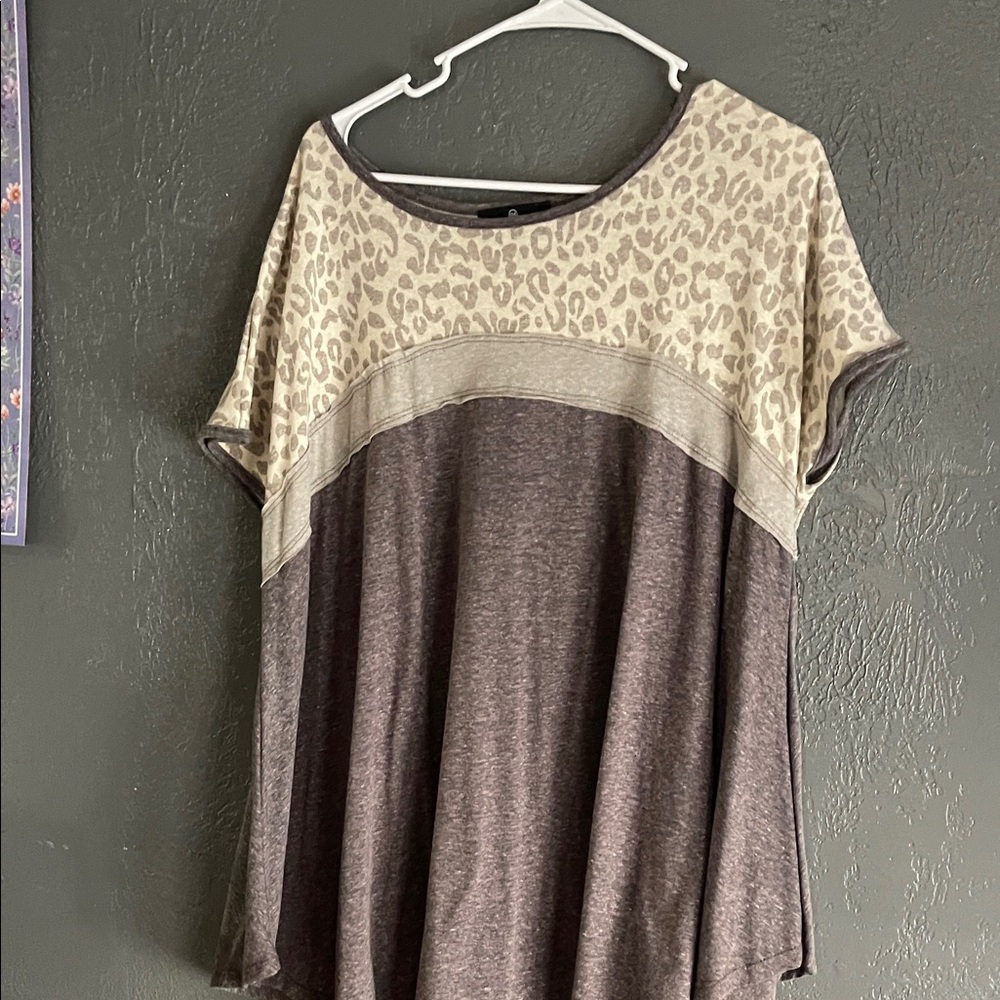 Leopard Print and Brown Women's Top